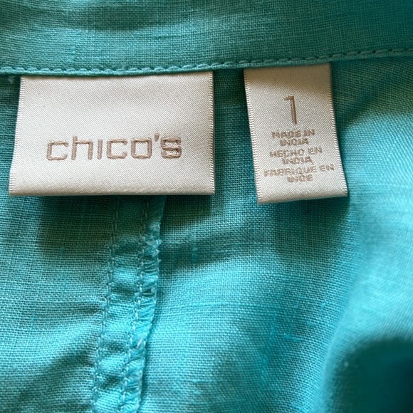Chico’s linen jacket size 1, worn once or twice, no signs of wear. - Picture 4 of 5
